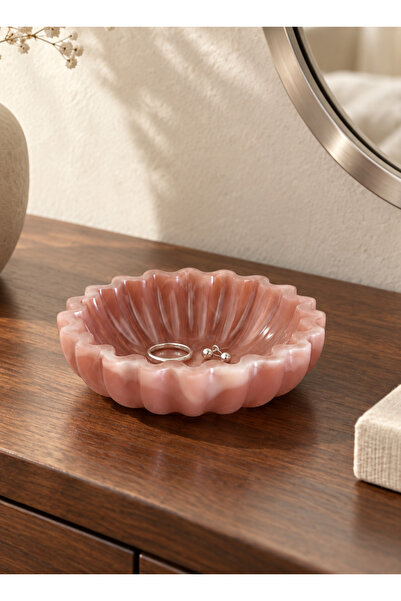 mindsoho Rusk Reçine Dekoratif Tabak | 15x4cm | Pembe