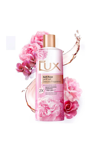 LUX غسول الجسم 500 مل بالورد الناعم المرطب - 9515 --- غسول الجسم 500 مل بالور...