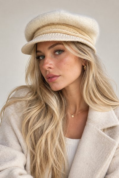 Şirin Giyim Aksesuar Beanie Hat Women's Wool Soft Textured - Angora with Flee...