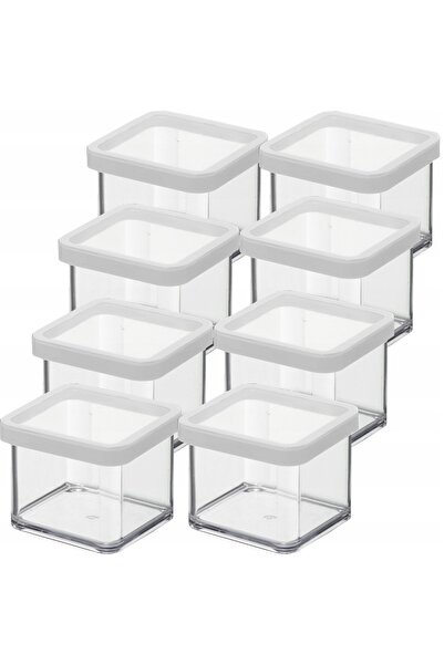 Rotho SET 8x RECIPiente ORGANIZATOARE PENTRU ALIMENTE ȘI PRODUSE Vrac ALBE 0,...