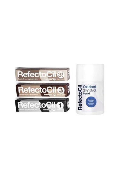 Refectocil Σετ: Υγρό Οξειδωτικό 100 ml + Καφέ Χρώμα Νο.3 + Ανοιχτό Καφέ Χρώμα...