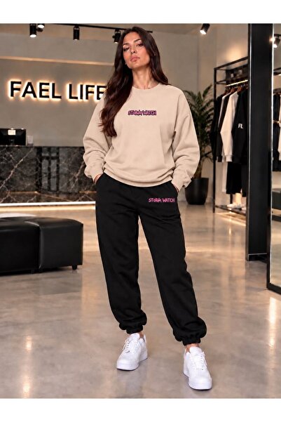 FAEL LİFE Φούτερ και Φόρμα Storm WATCH με στάμπα, Oversize Premium ΣΕΤ