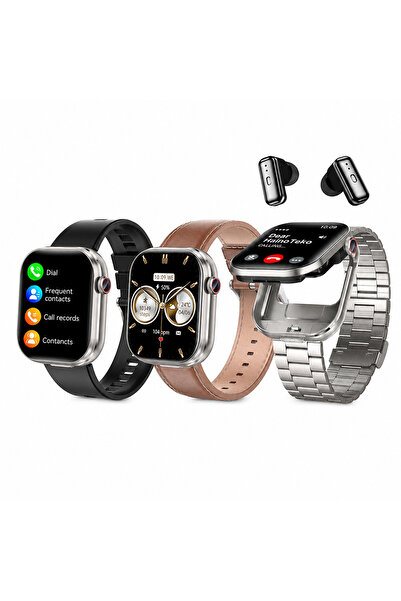 beemen HainoTeko Germany ST-10 Watch Buds 2.02 İnç AMOLED Kulaklıklı Akıllı Saat 3 Kordon