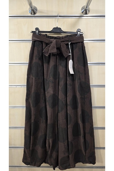 Park Moda Italian Slim Velvet Trousers Polka Dot Pattern Baggy Model