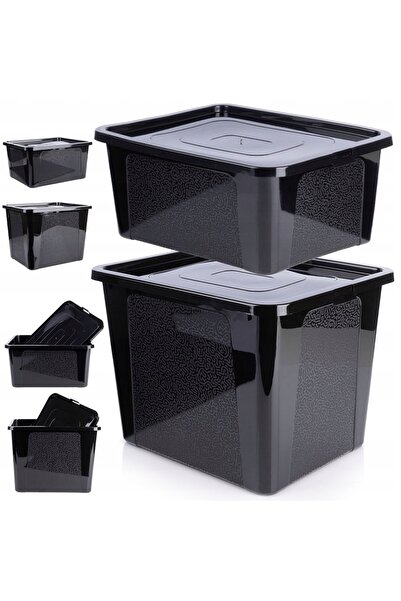 Vilde 2x Cutie de depozitare din plastic, mare, pentru jucării, 20+30L