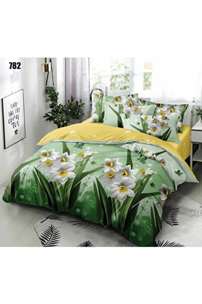 Talis Lenjerie White Blossom 6 piese, Material Finet, Pentru pat Dublu