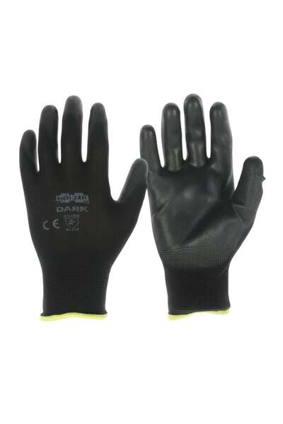 OEM Manusi de protectie Holzer Dark, negru, poliester + poliuretan, marimea 10