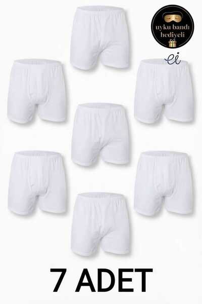 Seher Yıldızı Men's 7-Pack White 100% Cotton Comfortable Fit Long Boxer Brief...