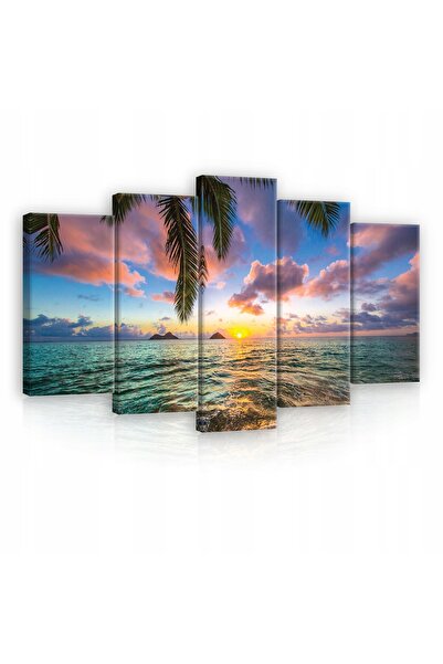 Wallarena Tablou pe pânză mare, triptic PLAJĂ MARE, 100x60