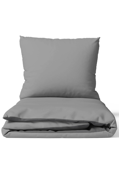 J W SAX Set de lenjerie de pat din bumbac premium, gri deschis grafit, 200x20...