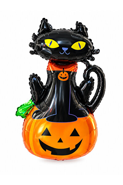 party mix Halloween Black Cat and Pumpkin Foil Balloon Halloween Party Decora...