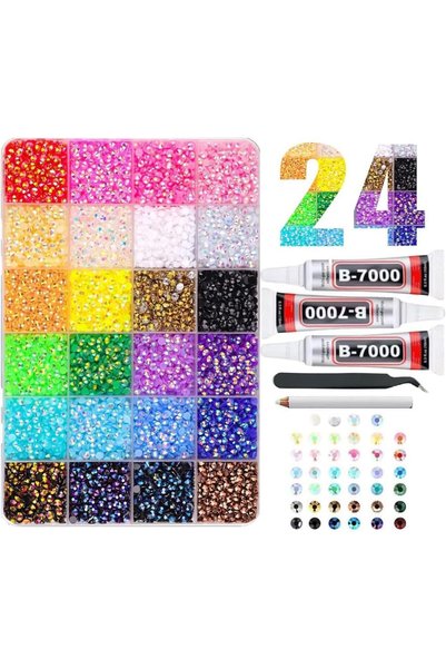 AOHRYME 36000Pcs Resin Jelly Rhinestones for Bedazzling, Multicolor 3mm Flatb...