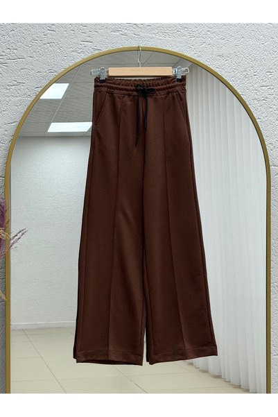Holehola Gülseren Wide Leg Sweatpants-Zi̇2508 Brown