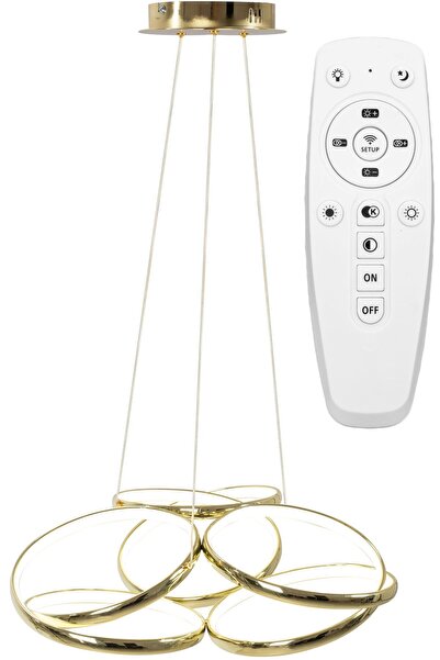 Toolight Μοντέρνο Φωτιστικό Οροφής Led + Pilot App794-cp Flat Gold