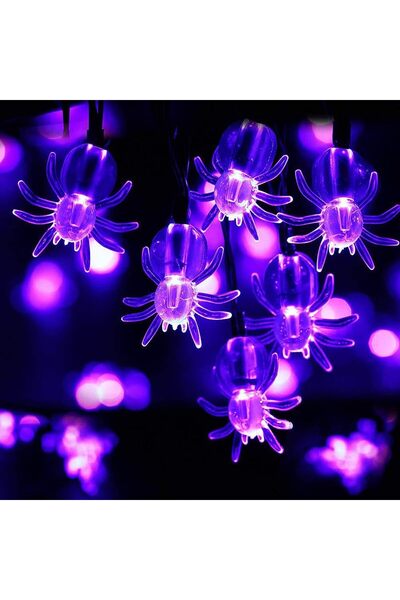 SD WORKS Cadılar Bayramı 20 Led 3 Metre Örümcek Işıkları Halloween Spider Str...