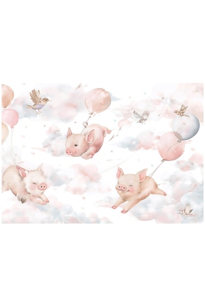 Wallarena FOTOTAPET PENTRU COPII ANIMALE NOSTURI PORCI TAPET PENTRU COPII 200...