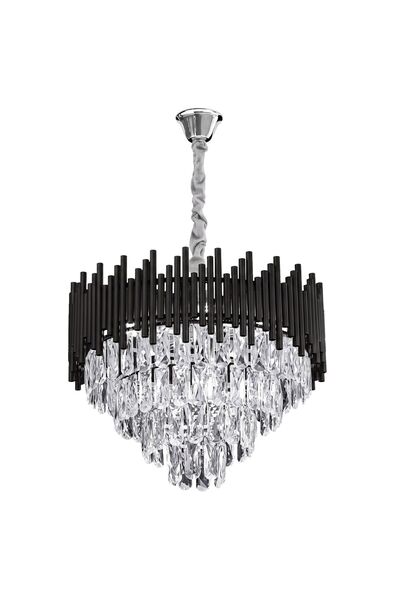 Toolight Κρεμαστό Φωτιστικό Με Κρύσταλλα G063-cp 50cm Black