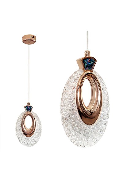 Toolight Κρυστάλλινο Κρεμαστό Φωτιστικό Lhj109-1cp Light Rose Gold