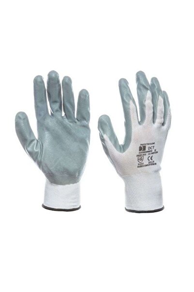 OEM Balini protective gloves, nylon + nitrile, white + gray, size 10