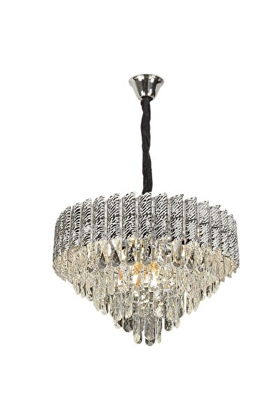 Toolight Κρεμαστό Φωτιστικό Με Κρύσταλλα G055-cp 50cm Chrome