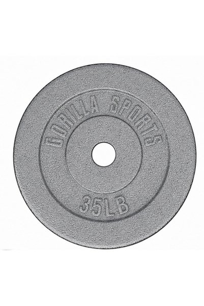 Gorilla Sports Discuri de halteră din fontă 2.5-45 lbs, 25 mm diametru interi...