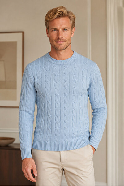 citystyle Men's Long Sleeve Crew Neck Hair Braided Timeless Classic Stylish E...