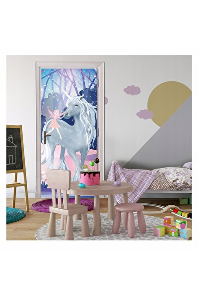 Wallarena Fototapet pentru ușă UNICORN Pentru fete