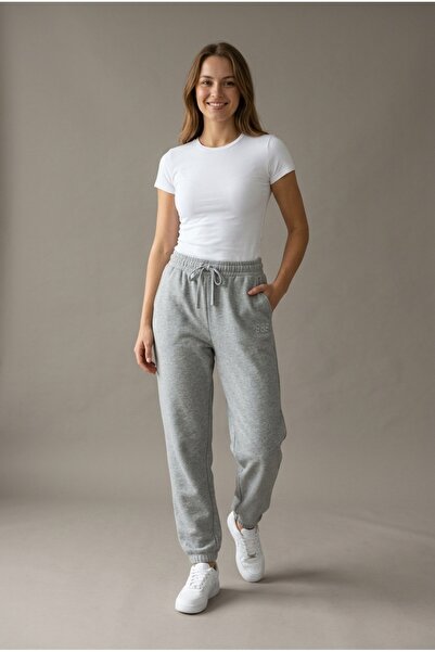OEM Pantaloni sport joggery de dama cu talie inalta, snur ajustabil si croial...