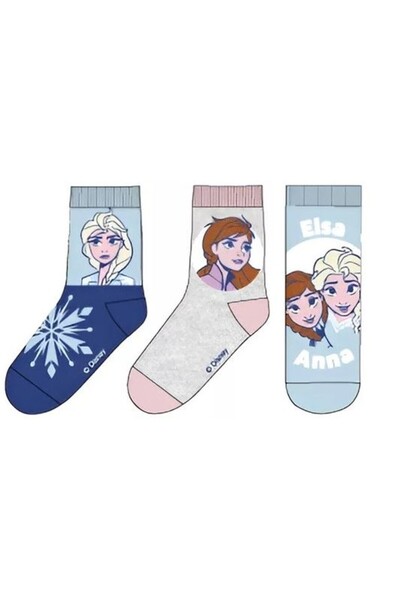 Childrenland Παιδικές Κάλτσες για Κορίτσι DISNEY Πολύχρωμες FROZEN 3 Ζεύγη