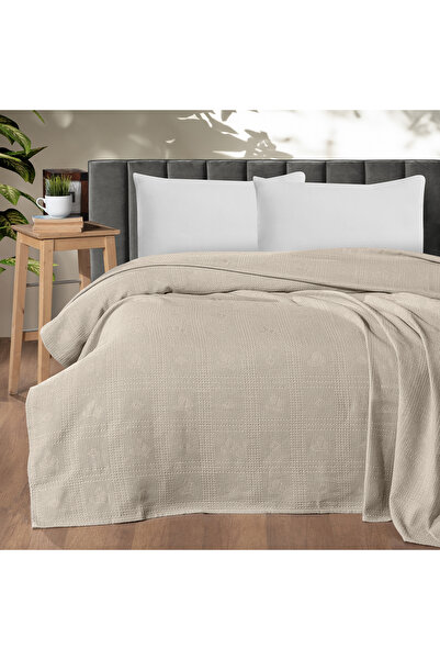 MAXSTYLE Double 100% Cotton Pique Beige 200X220 cm