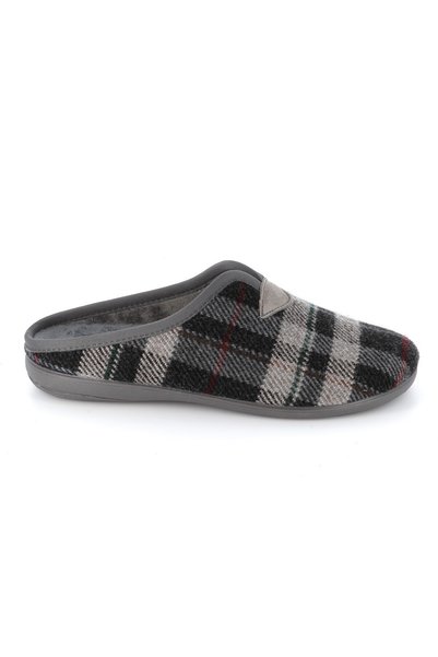 Adam Ανδρική Παντόφλα Adam's Χρώματος Γκρι Καρό 753-24502-19.2