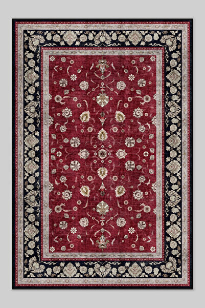 luismorro Vintage Desenli Dokuma Şönil Dijital Baskılı Salon, Oturma Odası, M...