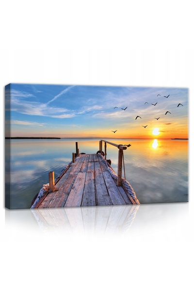 Wallarena Tablou pentru living POMOST ZACHÓD SŁOŃCA CANVAS 60x40