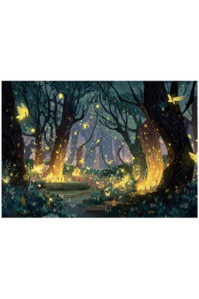 Wallarena Tapet foto pentru fete, cu tematică de pădure și zâne, tapet pentru...