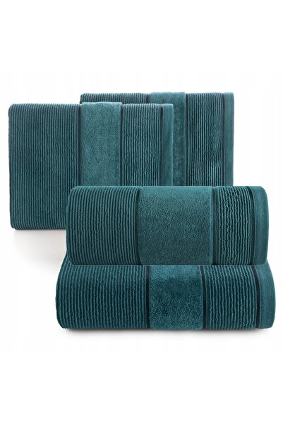 Eurofirany Prosop de baie din bumbac, moale, absorbant, turcoaz, set 4 piese,...