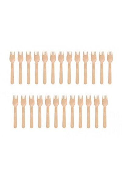 Papstar Set de 25 furculițe ecologice din lemn, 16,5 cm, Pap Star