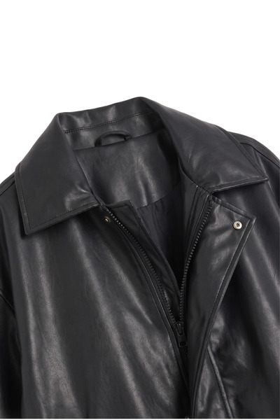 BASEL.CO Viral Bol Kalıp Oversize Leather Jacket