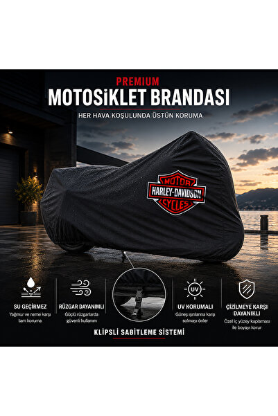 Harley-Davidson FLHXSE2 CVO Street Glide Siyah Motosiklet Branda Su Geçirmez Motor Branda