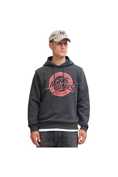 Jack & Jones JPRBLUBARON Φούτερ με κουκούλα FST 12288087-BLACK SAND Μαύρο
