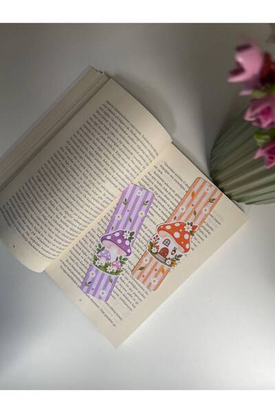 tinystoriestr Colorful Mushroom Themed Bookmarks 6 Pieces