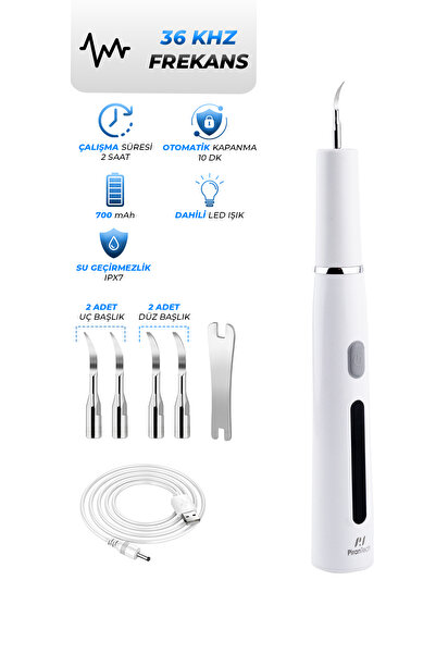 PiranTech C12-M Şarjlı Ultrasonik Diş Taşı Temizleyici | Şarjlı, Kablosuz Kul...