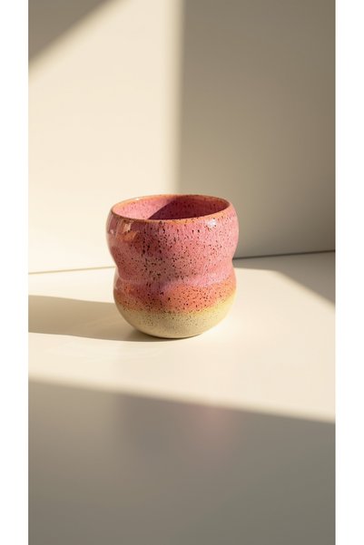 tuola ceramic Rose Mist El Yapımı Stoneware Kulpsuz Kupa