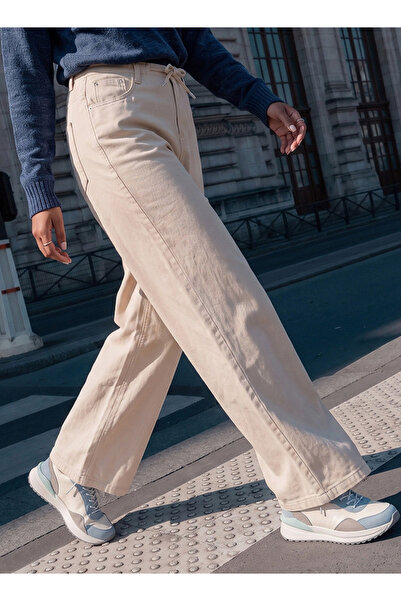 Lee Cooper Straight Fit Cotton Trousers with Drawstring Waist