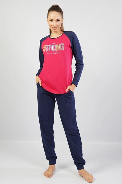 REN Women's Red Uzunkol Crew Neck Top with Cuffed Legs and Sleeves