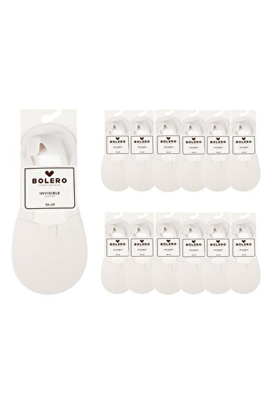 Bolero Women's Premium Laser Cut 12-Piece Ballerina Socks White