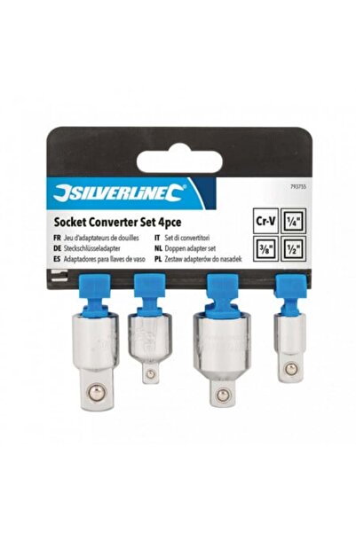 Silverline Set de 4 piese tubulare, 1/4F la 3/8M, 3/8F la 1/4F, 3/8F la 1/2F,...