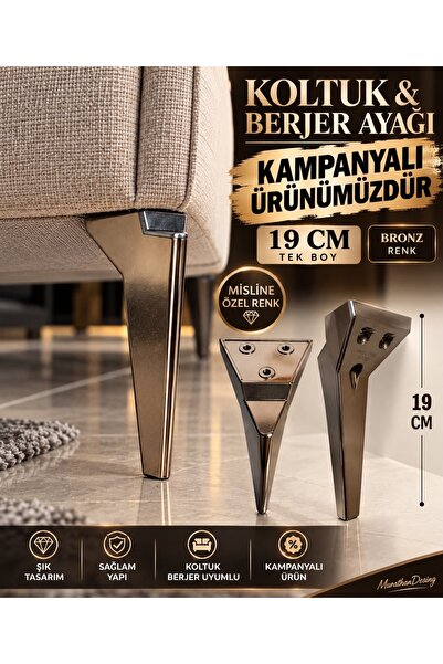 KRAL HIRDAVAT KOLTUK AYAĞI, KANEPE AYAĞI, 4 Adet, 19 cm PLASTİK Ayak, özel ba...