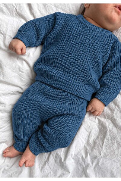 Cigit Selanik Knitwear Set 1-5 Years Petrol