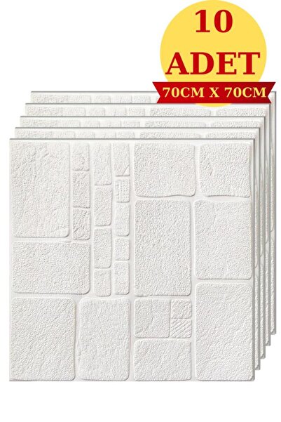 Renkli Duvarlar 10 ADET 70cmx70cm Dekoratif Kendinden Yapışkanlı Taş Ev Tuğla...