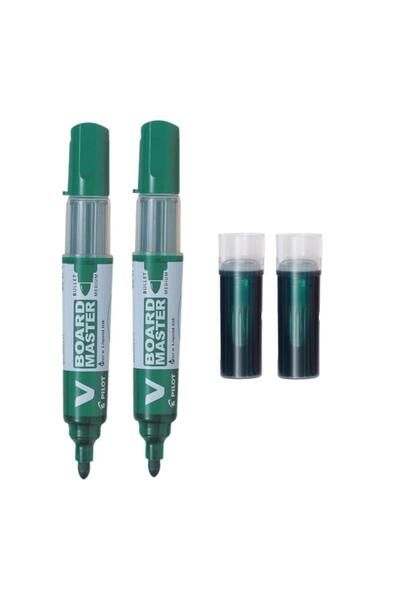 Pilot Set de 2 markere și 2 rezerve Vboard verde